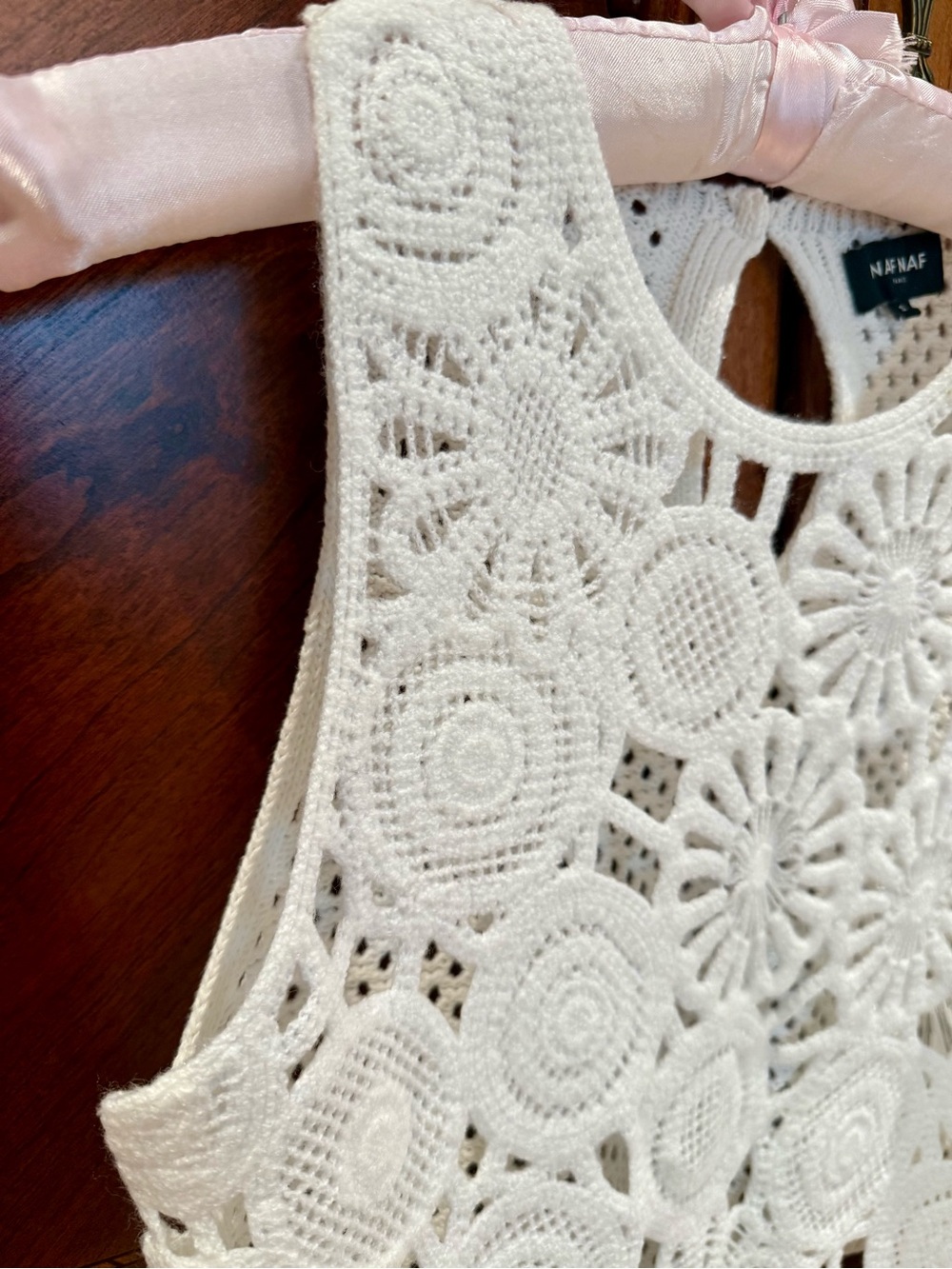 NWT! Naf Naf Floral Crochet Tank Top - Picture 4 of 9